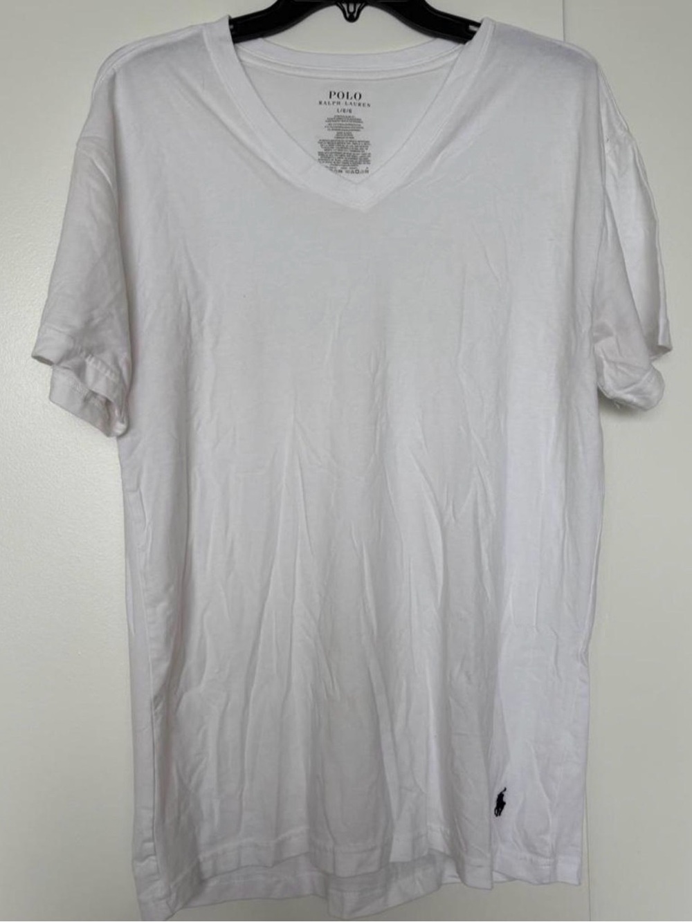 Polo by Ralph Lauren White V-Neck Short Sleeve Tee